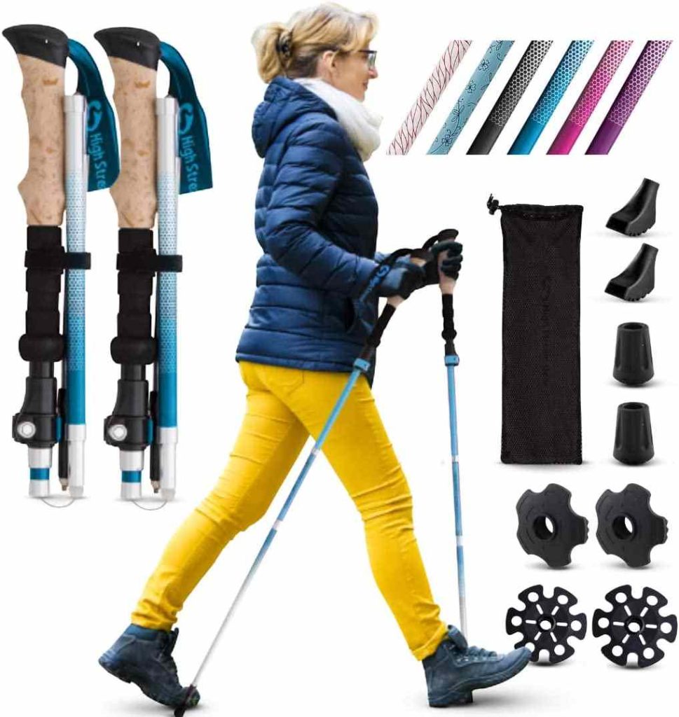 High Stream Walking Sticks for Women Foldable Hiking Poles 